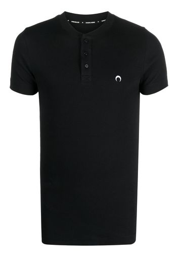 Marine Serre logo-embroidered polo shirt - Nero