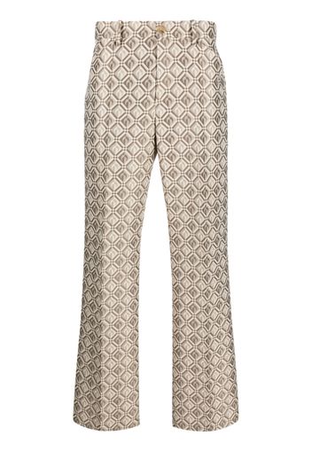 Marine Serre Moon Diamant straight-leg trousers - Toni neutri