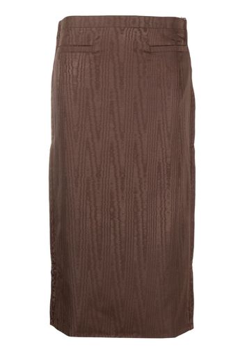 Marine Serre REGENERATED MOIRE TUBE SKIRT - Marrone