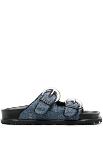 Marine Serre Regenerated denim monogram sandals - Blu