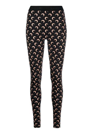 Marine Serre Fuseaux Moon printed leggings - Nero