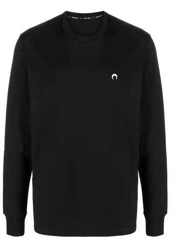 Marine Serre logo-embroidered crew-neck sweatshirt - Nero