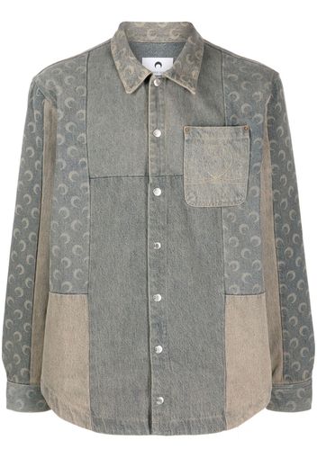 Marine Serre Crescent Moon denim shirt - Blu