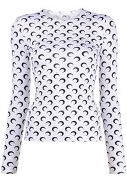 Marine Serre crescent moon-print top - Bianco