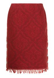 Marine Serre baroque-print fringe skirt - Rosso