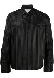 Marine Serre Giacca-camicia a righe - Nero