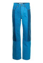 Marine Serre Jeans con design a panneli Moonfish Skin - Blu