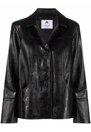 Marine Serre moon-print leather jacket - Nero