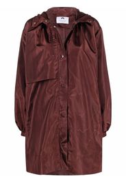 Marine Serre A-line moire hooded windbreaker coat - Rosso
