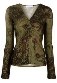 Marine Serre Geotic Creases long-sleeve top - Verde