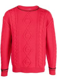 Marine Serre cable-knit wool jumper - Rosso