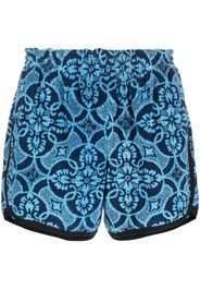 Marine Serre Shorts sportivi con stampa - Blu