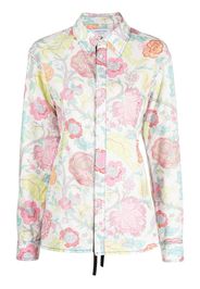 Marine Serre lace-back floral shirt - Bianco