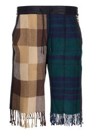 Marine Serre tartan-print wool shorts - Marrone