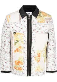 Marine Serre Boutis floral-print quilted jacket - Bianco