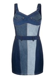 Marine Serre Regenerated patchwork denim minidress - Blu