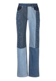 Marine Serre straight-leg patchwork jeans - Blu