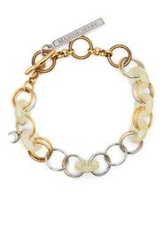 Marine Serre mixed-metal logo-tag bracelet - Oro