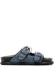 Marine Serre Regenerated denim monogram sandals - Blu