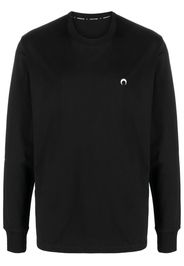 Marine Serre logo-embroidered crew-neck sweatshirt - Nero