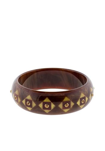 18kt yellow gold bakelite geometric bangle bracelet