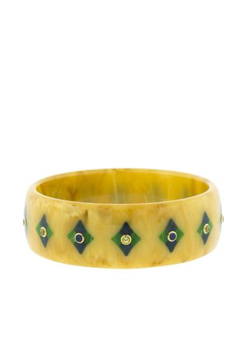 18kt yellow gold sapphire bakelite geometric bangle bracelet