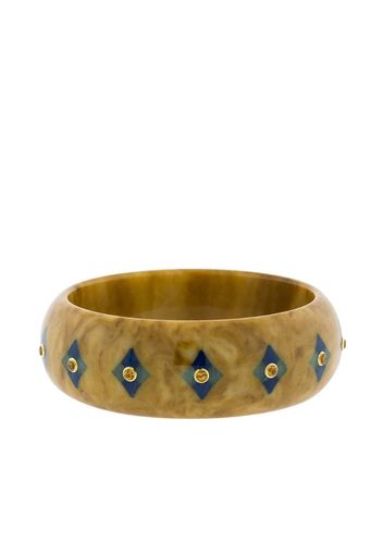 18kt yellow gold bakelite geometric bangle bracelet