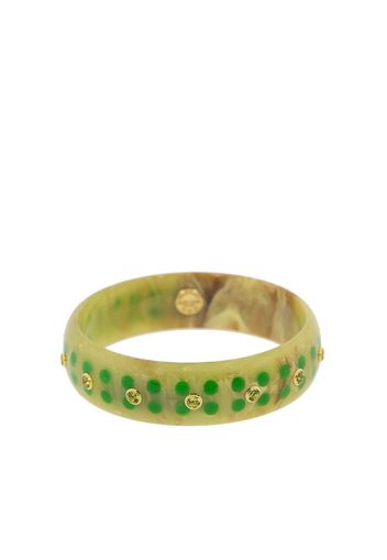 green bakelite, 18kt yellow gold and peridot bangle