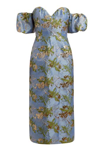 Markarian Abito a fiori jacquard Adelaide - Blu