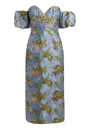 Markarian Abito a fiori jacquard Adelaide - Blu