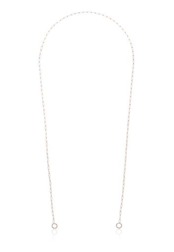 Collana con catena a maglie quadre in oro rosa 14kt 22”