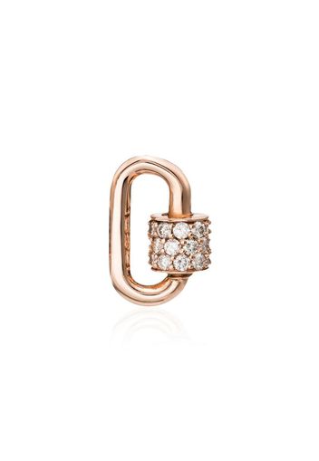 Ciondolo a forma di moschettone Chubby Baby in oro rosa 14kt con diamanti