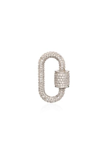 Ciondolo a forma di moschettone Chubby Baby in oro bianco 14kt con diamante