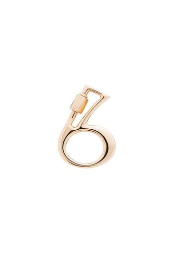 14K yellow gold 6 Number charm