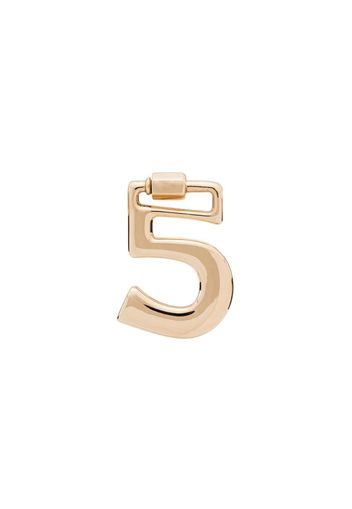 14K yellow gold 5 Number charm