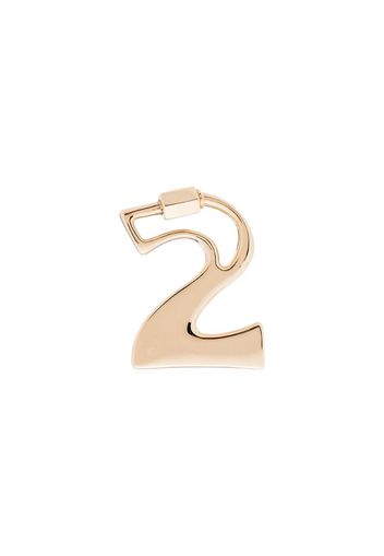 14K yellow gold 2 Number charm