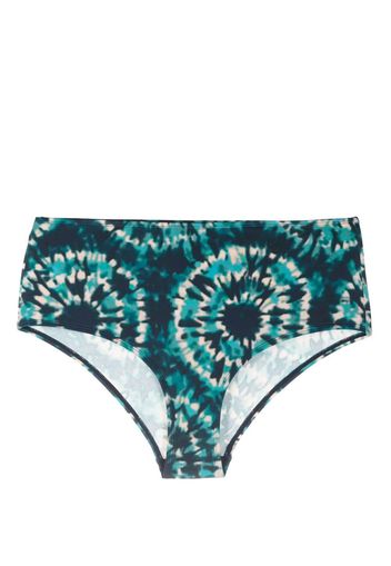 Marlies Dekkers Slip bikini a vita alta con fantasia tie-dye - Blu