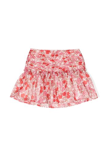 MARLO Holly floral-print skirt - Rosso