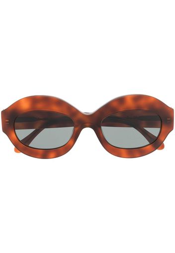 Marni Eyewear Occhiali da sole tondi con effetto tartarugato - Marrone