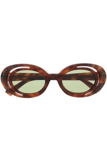Marni Eyewear Zion tortoiseshell oval-frame sunglasses - Marrone