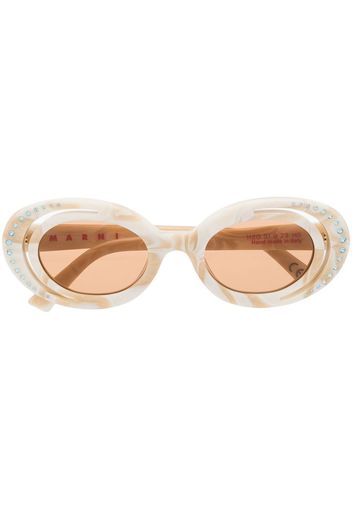 Marni Eyewear Zyon Canyon oval-frame sunglasses - Toni neutri