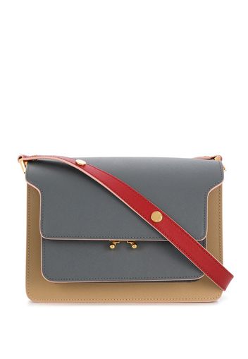 Trunk colour-block shoulder bag