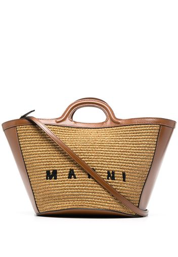 Marni Borsa tote con ricamo - Marrone