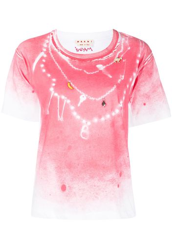 Marni spray paint embellished T-shirt - Rosa