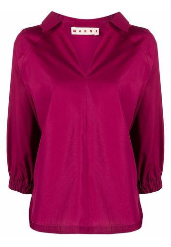 Marni V-neck cotton shirt - Rosa