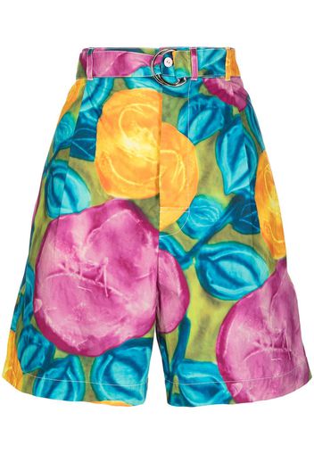 Marni Shorts a fiori con cintura - Multicolore