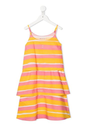Marni Kids striped tiered midi dress - Rosa