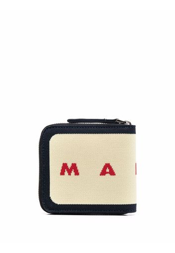 Marni intarsia-knit logo wallet - Toni neutri