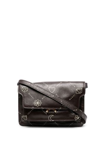 Marni logo-print cross body satchel - Nero