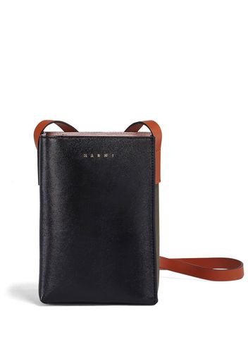 Marni logo-print crossbody shopping bag - Nero